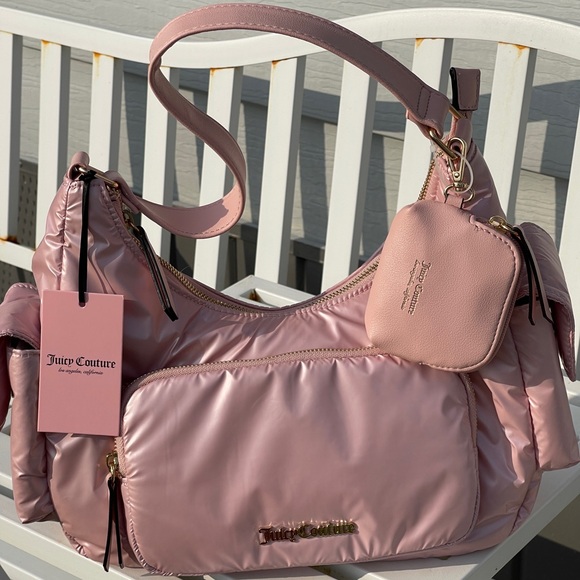 JUICY COUTURE Pink Diamond Timeless Hobo Shoulder Bag with Coin/Air Pods - Picture 13 of 16